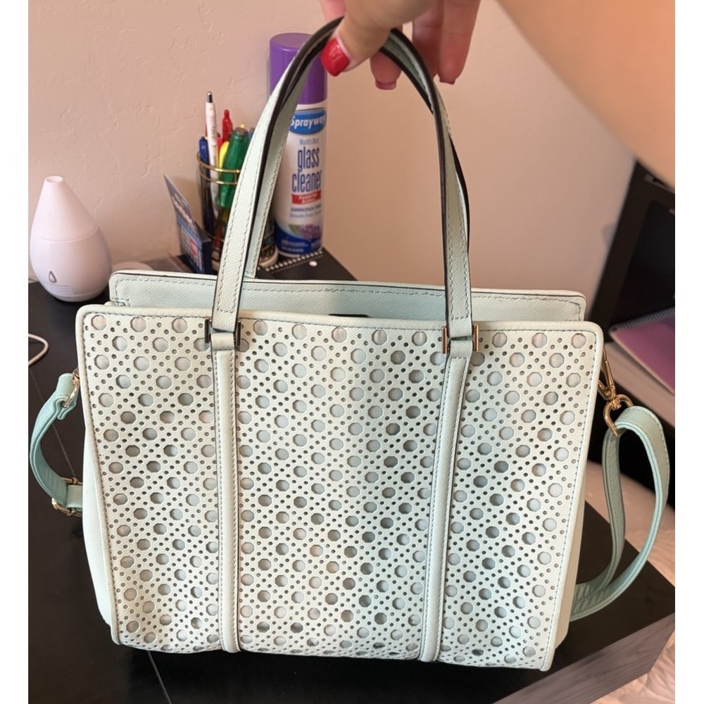 Kate Spade New Newbury Lane Leather Crossbody Purse Robin Egg Blue - Picture 15 of 16